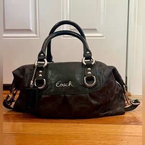 Black Coach Ashley Signature Satchel